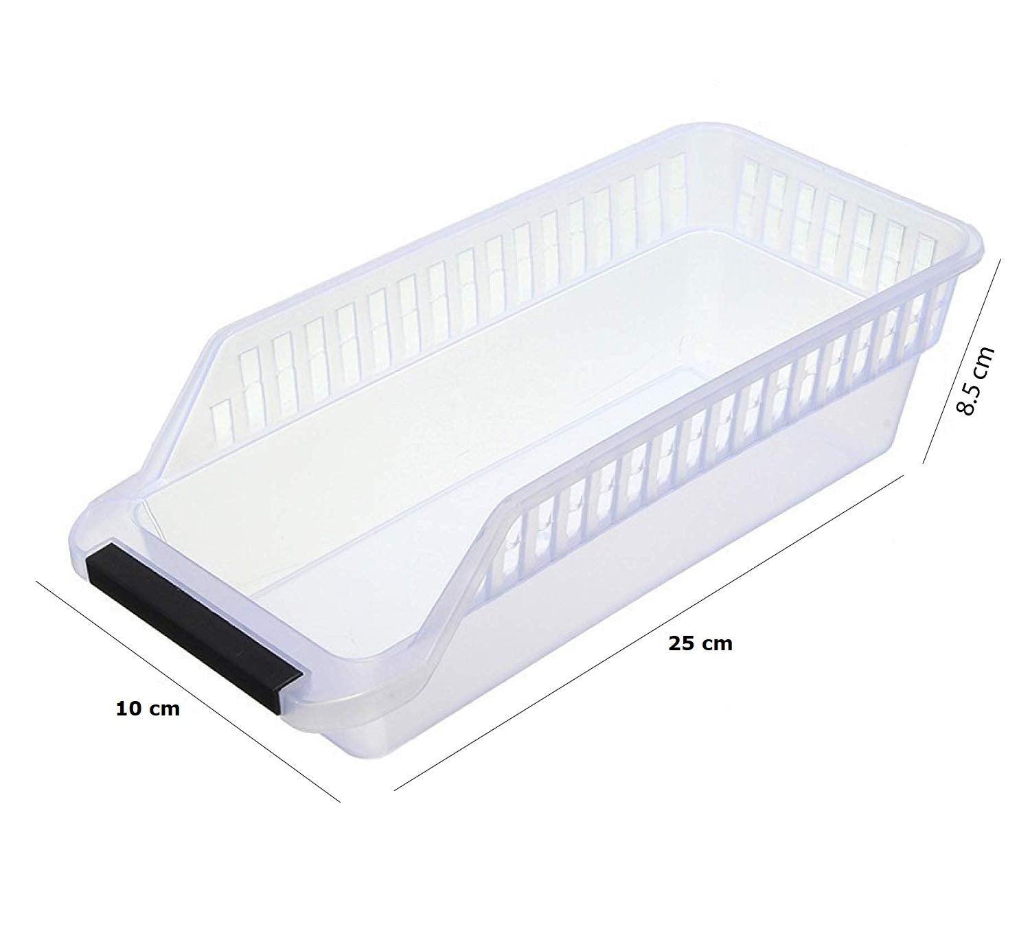 Inditradition Space Saver Fridge Organizer Bins | Stackable Refrigerator Food Storage Organizer, Food Grade Plastic (Pack Of 8)